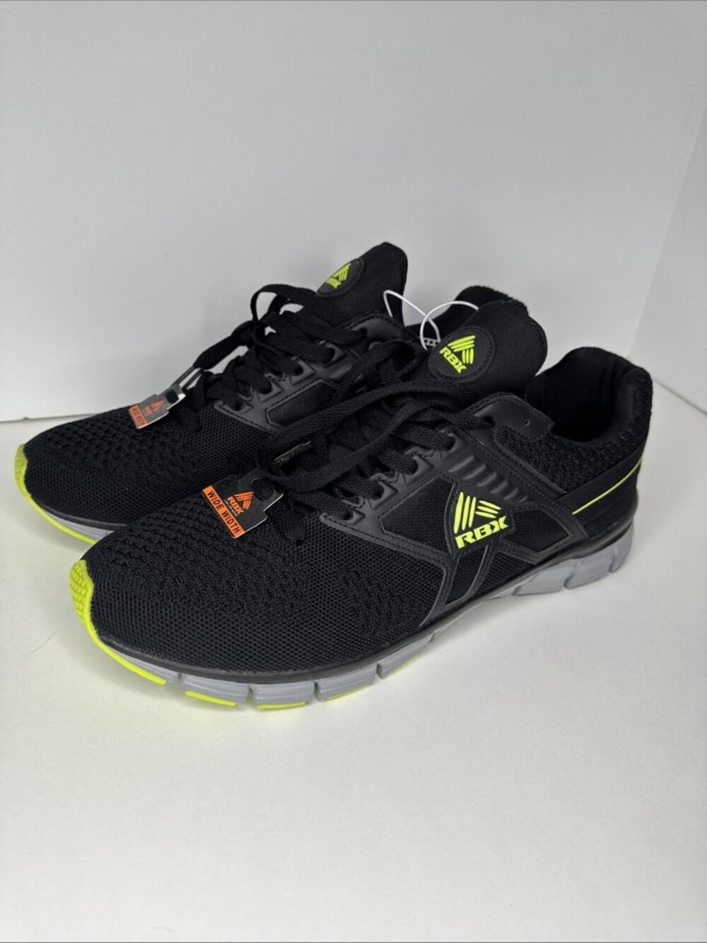 RBX Live Life Active Wide Width Men’s US 12W EF11627 Black Green Sneakers New